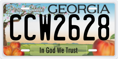GA license plate CCW2628