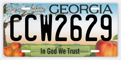 GA license plate CCW2629