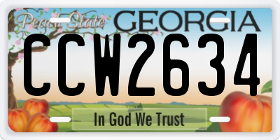 GA license plate CCW2634