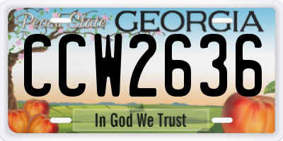GA license plate CCW2636