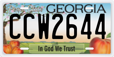 GA license plate CCW2644