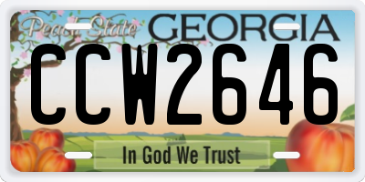 GA license plate CCW2646