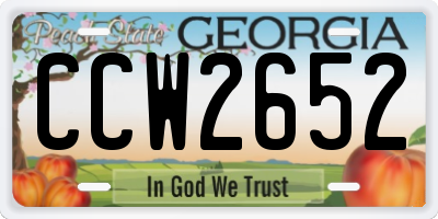 GA license plate CCW2652