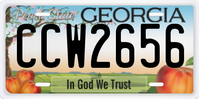 GA license plate CCW2656