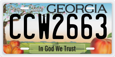 GA license plate CCW2663