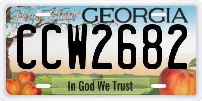 GA license plate CCW2682