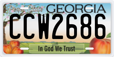 GA license plate CCW2686