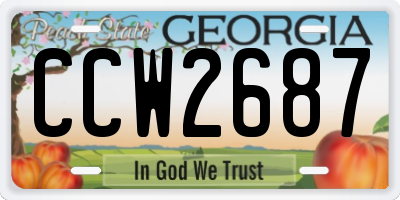 GA license plate CCW2687