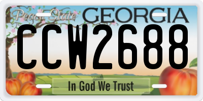 GA license plate CCW2688