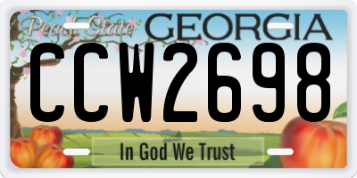 GA license plate CCW2698