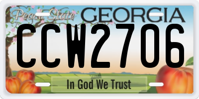 GA license plate CCW2706