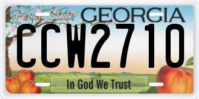 GA license plate CCW2710