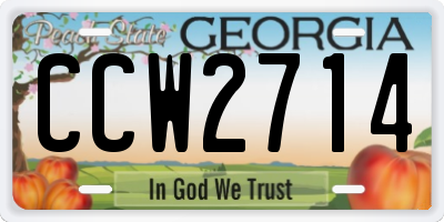 GA license plate CCW2714