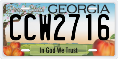 GA license plate CCW2716