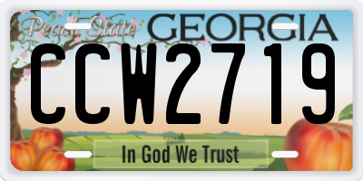 GA license plate CCW2719