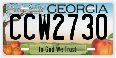 GA license plate CCW2730