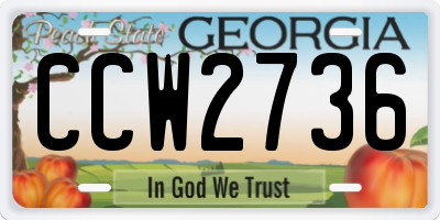 GA license plate CCW2736