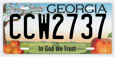 GA license plate CCW2737
