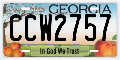 GA license plate CCW2757