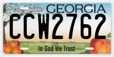 GA license plate CCW2762