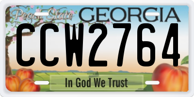 GA license plate CCW2764
