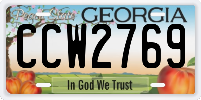 GA license plate CCW2769