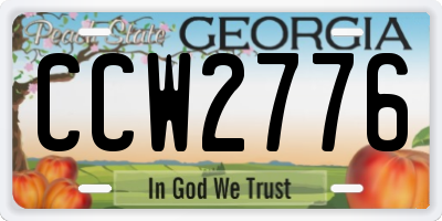 GA license plate CCW2776