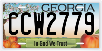 GA license plate CCW2779