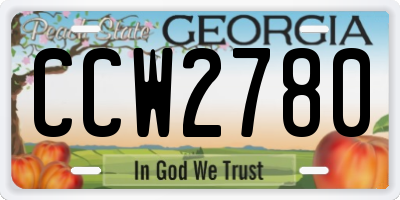 GA license plate CCW2780
