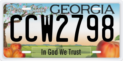 GA license plate CCW2798