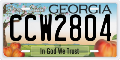 GA license plate CCW2804