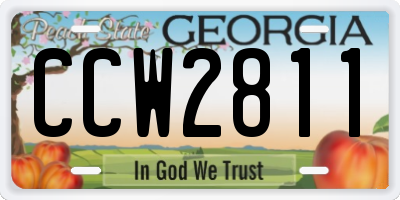 GA license plate CCW2811