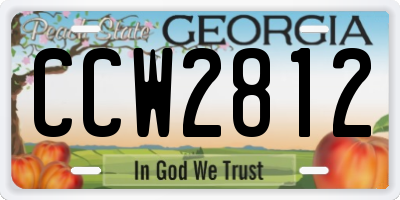 GA license plate CCW2812