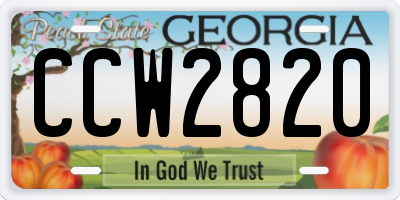 GA license plate CCW2820
