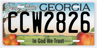 GA license plate CCW2826