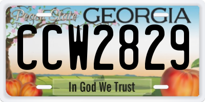 GA license plate CCW2829