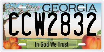 GA license plate CCW2832