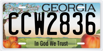 GA license plate CCW2836
