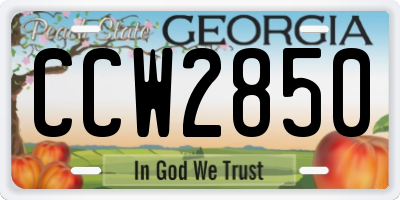 GA license plate CCW2850