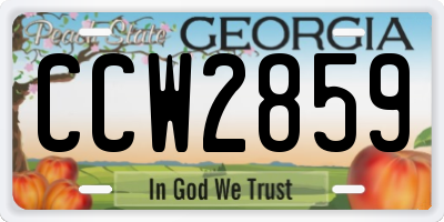 GA license plate CCW2859