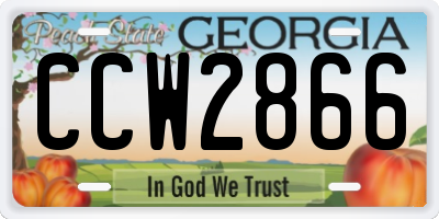 GA license plate CCW2866