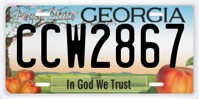 GA license plate CCW2867