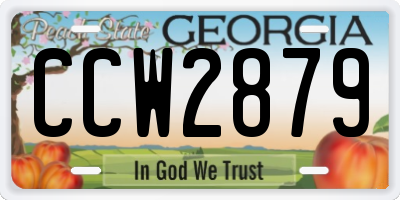 GA license plate CCW2879