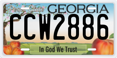 GA license plate CCW2886