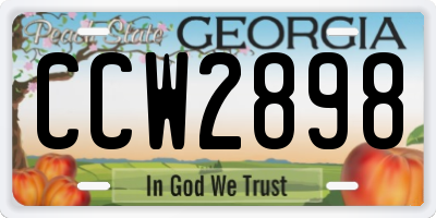 GA license plate CCW2898