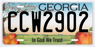 GA license plate CCW2902