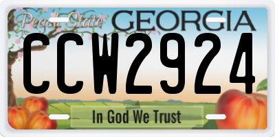 GA license plate CCW2924