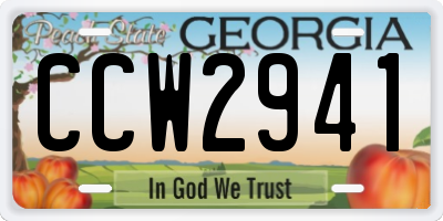 GA license plate CCW2941