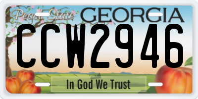 GA license plate CCW2946