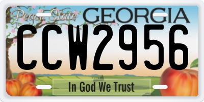 GA license plate CCW2956